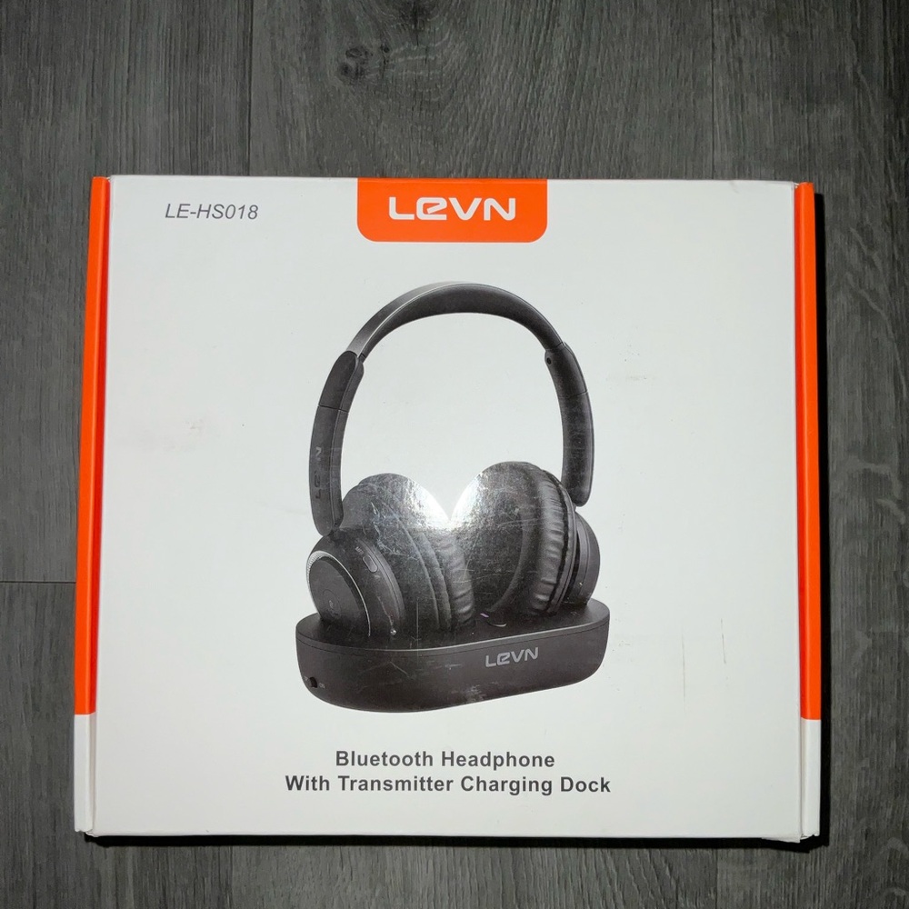LEVN Blutooth Wireless Headphones For TV Watching + TV Transmitter Charging Base
